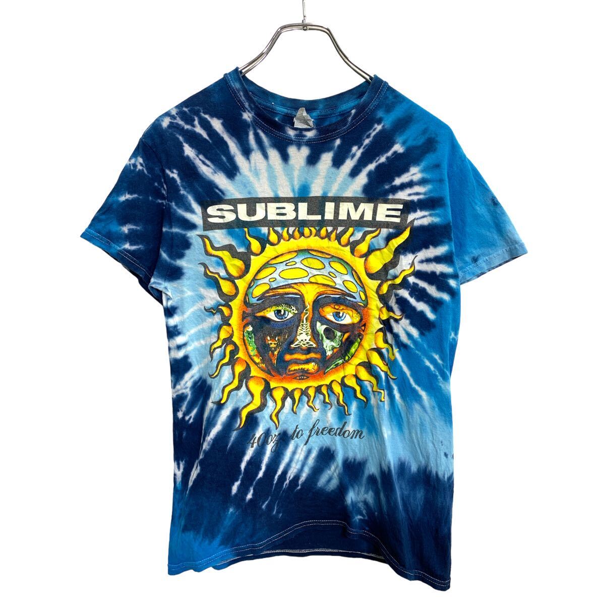 【中古】【古着】 GILDAN 半袖 プリント Tシャツ Sサイズ ギルダン タイダイ柄 ブルー コットン 古着卸 アメリカ仕入 t2407-4597