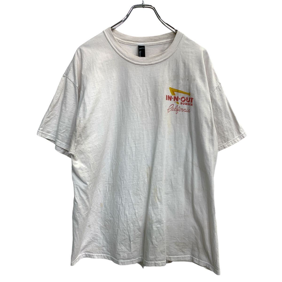 【中古】【古着】 Hanes 半袖 プリント Tシャツ XLサイズ ヘインズ ホワイト コットン 古着卸 アメリカ仕入 t2407-4603