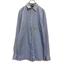 【中古】【古着】 TOMMY HILFIGER 長袖 ストライプシャツ L ライトブルー トミーヒルフィガー レギュラーフィット 古着卸 アメリカ仕入 a608...