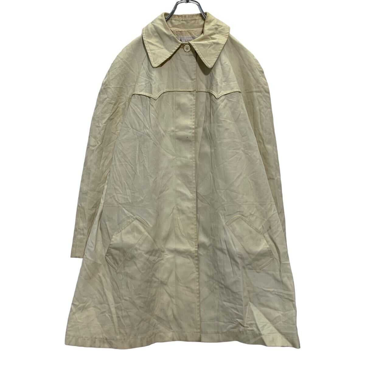 束腰外套 - 【中古】【古着】 LONDON FOG ステンカラーコート XL〜 レディース ライトベージュ ロンドンフォグ スプリングコート 古着卸 アメリカ仕入 a608-5195