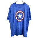 【中古】【古着】 MARVEL 半袖 プリント Tシャツ XLサイズ マーベル ブルー 古着卸 アメリカ仕入 t2408-3002
