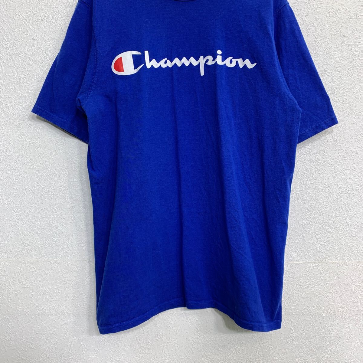 【中古】【古着】 Champion 半袖 プリント Tシャツ Lサイズ チャンピオン ブルー ...