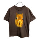 【中古】【古着】 半袖 プリント Tシャツ Sサイズくらい アニマルプリント ブラウン 古着卸 アメリカ仕入 t2408-3070(4)