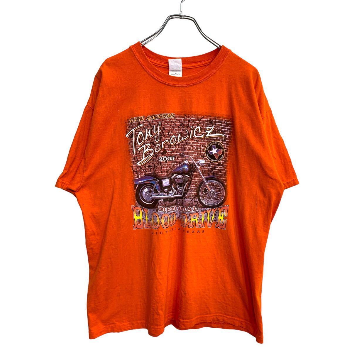 【中古】【古着】 GILDAN 半袖 プリント Tシャツ XLサイズ ギルダン オレンジ コットン 古着卸 アメリカ仕入 t2408-3112