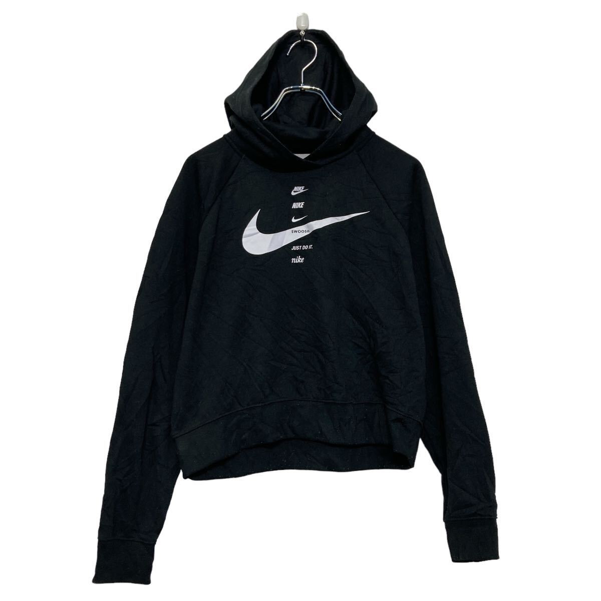 Hawaiian - 【中古】【古着】 NIKE ロゴ スウェット パーカー ナイキ キッズ S ブラック ラグラン 裏起毛 古着卸 アメリカ仕入 a608-5224