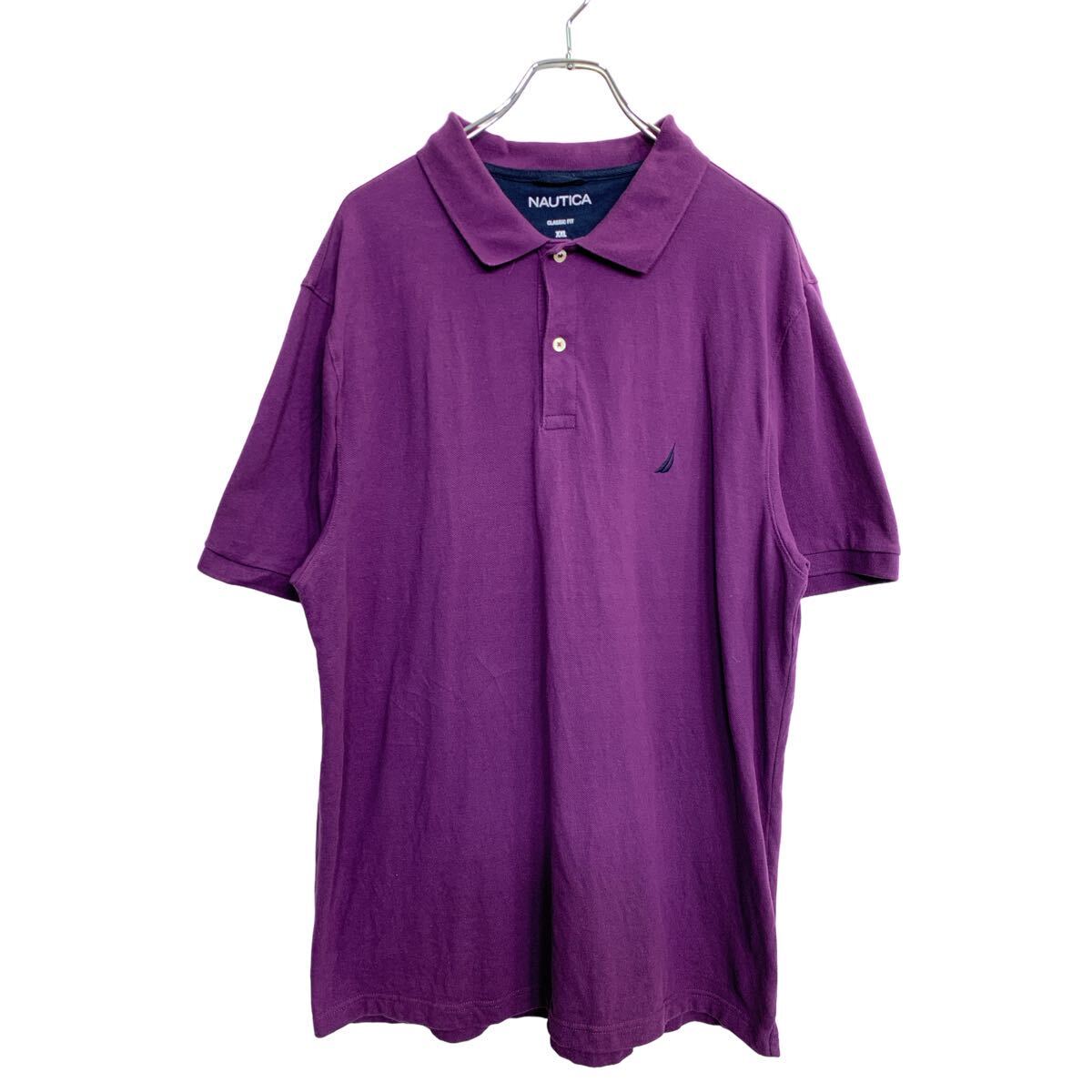 【中古】【古着】 NAUTICA 半袖ポロシャツ XXL ノーティカ クラシックフィット パープル コットン 古着卸 アメリカ仕入 t2408-3158
