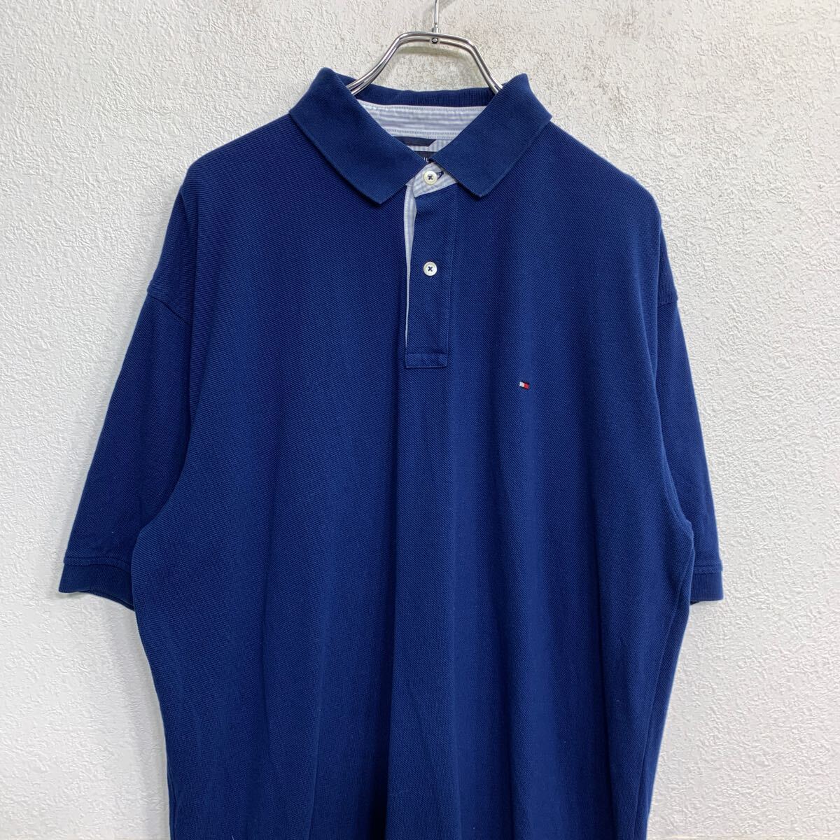 【中古】【古着】 TOMMY HILFIGER 半袖ポロシャツ XLサイズ トミーヒルフィガー ネイビー 古着卸 アメリカ仕入 t2408-3168