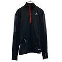 【中古】【古着】 adidas ロゴ プリント ジャージ M ブラック ハーフジップ スポーツ アディダス 古着卸 アメリカ仕入 a608-5292