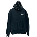 【中古】【古着】 PUMA プリント スウェット パーカー プーマ S ブラック プルオーバー 古着卸 アメリカ仕入 a608-5379