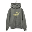 【中古】【古着】 PUMA プリント スウェット パーカー M グレー 裏起毛 ラグラン プルオーバー プーマ 古着卸 アメリカ仕入 a608-5380