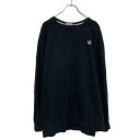 【中古】【古着】 FILA プリント スウェット トレーナー フィラ L~ ブラック 裏起毛 プルオーバー 古着卸 アメリカ仕入 a608-5385