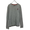 【中古】【古着】 FILA プリント スウェット トレーナー フィラ M グレー プルオーバー 古着卸 アメリカ仕入 a608-5386