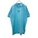 【中古】【古着】 Polo Ralph Lauren 半袖 ポロシャツ Lサイズ ポロラルフローレン 刺繍 ハーフボタン ライトブルー 古着卸 アメリカ仕入 t2408-3329(4)