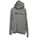 【中古】【古着】 champion プリント スウェット パーカー L グレー プルオーバー チャンピオン 古着卸 アメリカ仕入 a608-5437