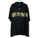 【中古】【古着】 MONTAGE 半袖 アロハシャツ 2XL ブラック ビッグサイズ トロピカル 古着卸 アメリカ仕入 a608-5464