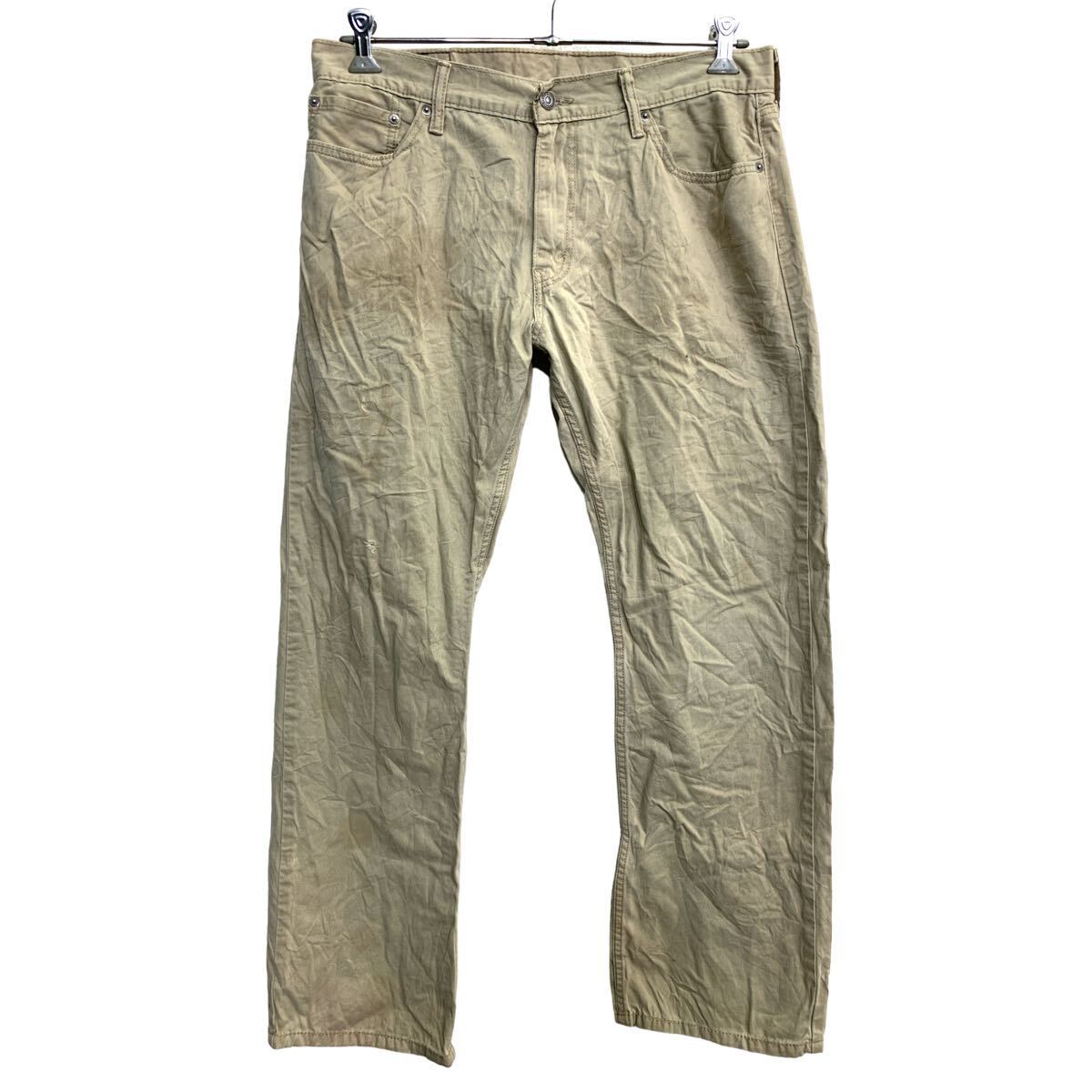 【中古】【古着】 Levi's 514 カラーパンツ W36 リーバイス スリムストレート ビッグサイズ ベージュ コットン 古着卸 アメリカ仕入 2408-142