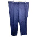 【中古】【古着】 Dickies 874 ワークパンツ W48 ディッキーズ オリジナルフィット ビッグサイズ ネイビー 古着卸 アメリカ仕入 2408-235(4)