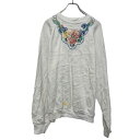 【中古】【古着】 TULTEX プリント スウェット トレーナー タルテックス XL ホワイト ラグラン ビッグサイズ 古着卸 アメリカ仕入 a608-5721(4)