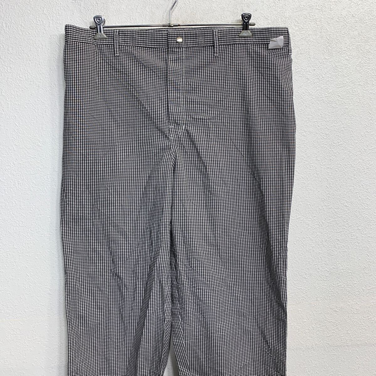 【中古】【古着】 REGENT チノパン W43 スナップボタン 千鳥柄 ホワイト ブラック ポリエステル 古着卸 アメリカ仕入 2408-290