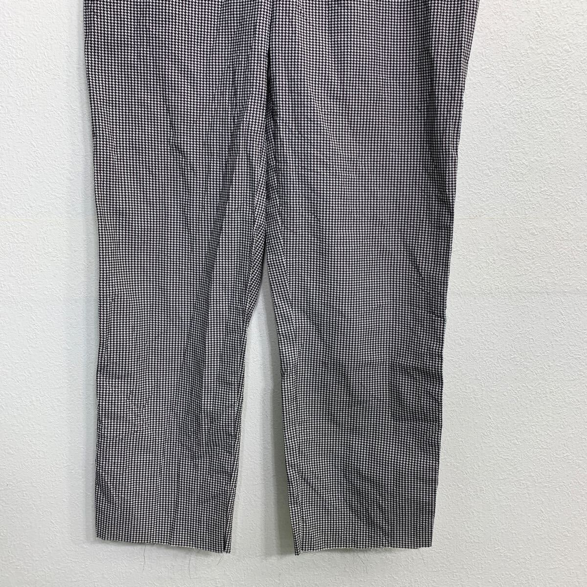 【中古】【古着】 REGENT チノパン W43 スナップボタン 千鳥柄 ホワイト ブラック ポリエステル 古着卸 アメリカ仕入 2408-290