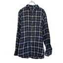 【中古】【古着】 Croft&Barrow 長袖 チェック シャツ L ブルー ボタンダウン ポケット 古着卸 アメリカ仕入 a608-5867(4)