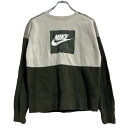 【中古】【古着】 NIKE プリント スウェット トレーナー キッズ L チャコール グレー ライトベージュ ナイキ 裏起毛 古着卸 アメリカ仕入 a608-5878(4)