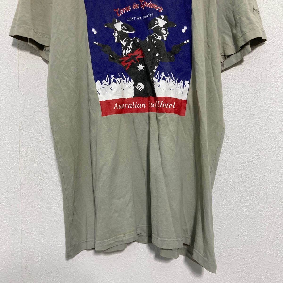 【中古】【古着】 PAPER as color 半袖 プリントTシャツ XL オリーブ クルーネック 古着卸 アメリカ仕入 a608-5967