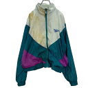 【中古】【古着】 Reebok ジップアップ ナイロンジャケット L グリーン パープル リーボック 90's 古着卸 アメリカ仕入 a608-6038