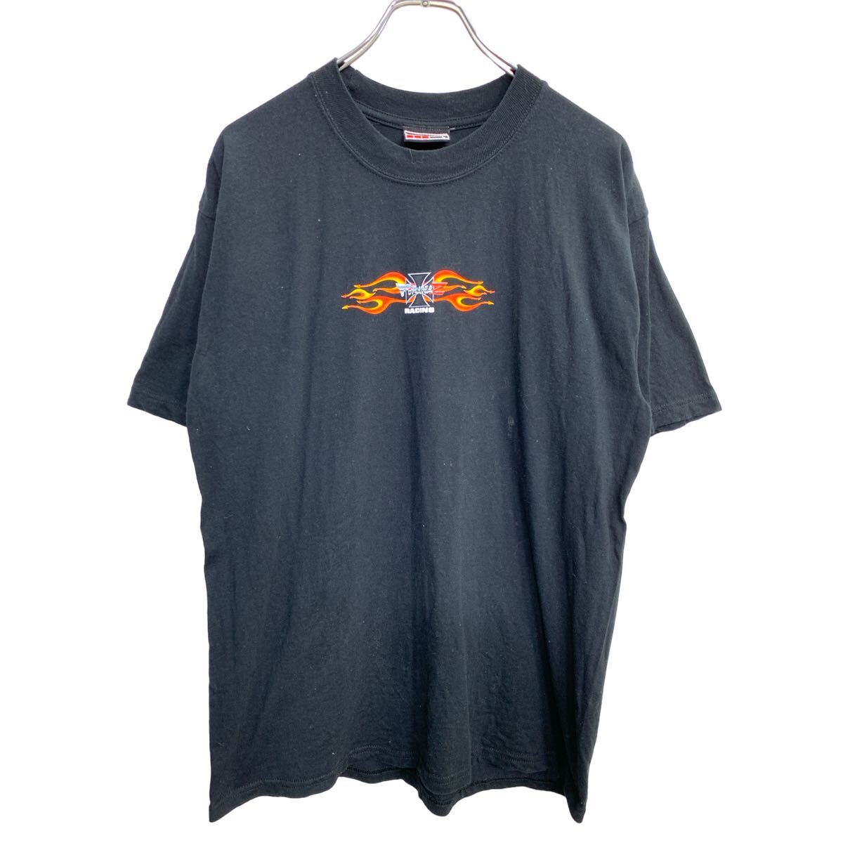 【中古】【古着】 PiRANAZ 半袖 プリント Tシャツ Lサイズ バックプリント ブラック 古着卸 アメリカ仕入 t2408-3658