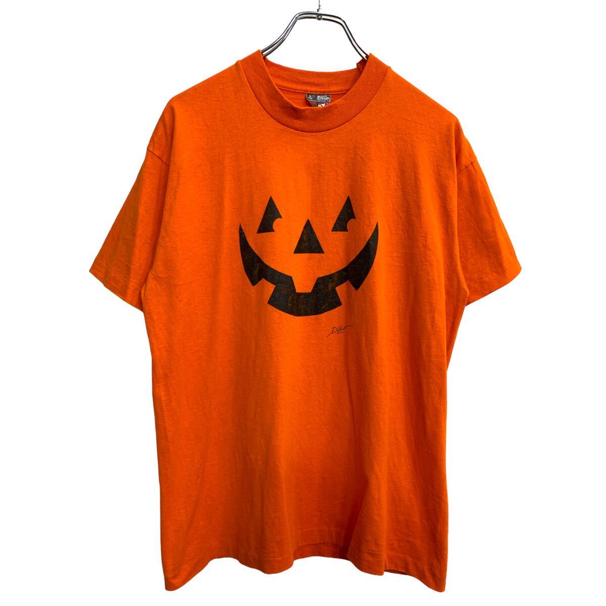 【中古】【古着】 FRUIT OF THE LOOM 半袖 プリント Tシャツ L フルーツオブザルーム オレンジ シングルステッチ USA製 古着卸 アメリカ仕入 t2408-3670
