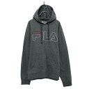 【中古】【古着】 FILA プリント スウェット パーカー フィラ L グレー プルオーバー ロゴ 古着卸 アメリカ仕入 a608-6100