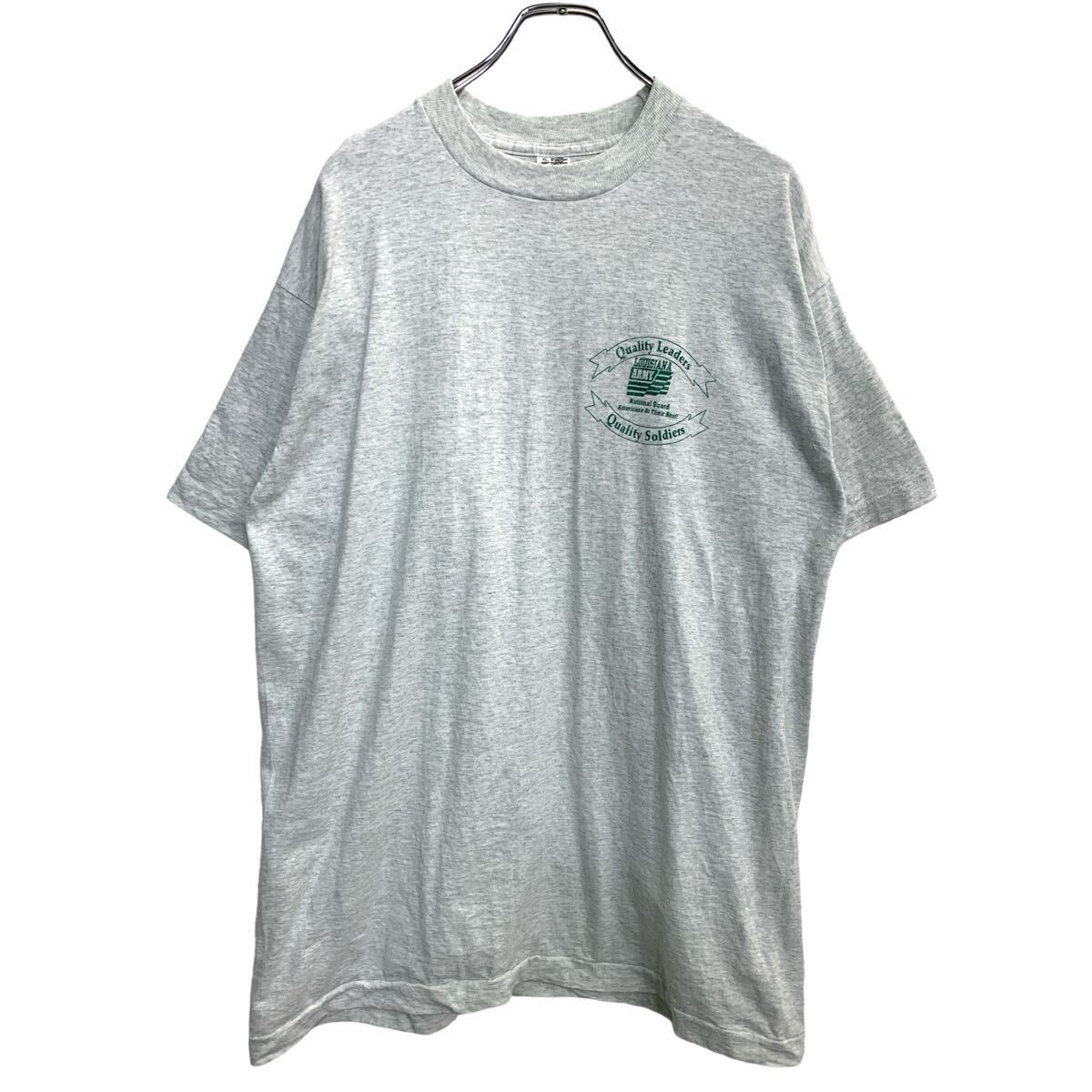 【中古】【古着】 FRUIT OF THE LOOM 半袖 プリント Tシャツ XLサイズ フルーツオブザルーム シングルステッチ グレー 古着卸 アメリカ仕入 t2408-3746