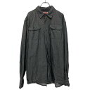 【中古】【古着】 Wrangler 長袖 デニム シャツ 無地 XL グレー ビッグサイズ ラングラー ポケット 古着卸 アメリカ仕入 a608-6233(4)