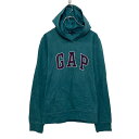 【中古】【古着】 GAP プリント スウェット パーカー ギャップ M グリーン プルオーバー 古着卸 アメリカ仕入 a608-6240