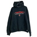 【中古】【古着】 RUSSELL ATHLETIC プリント スウェット パーカー M ブラック ラッセル プルオーバー 古着卸 アメリカ仕入 a608-6332