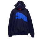 【中古】【古着】 PUMA プリント スウェット パーカー キッズ XL ネイビー プルオーバー 古着卸 アメリカ仕入 a608-6528