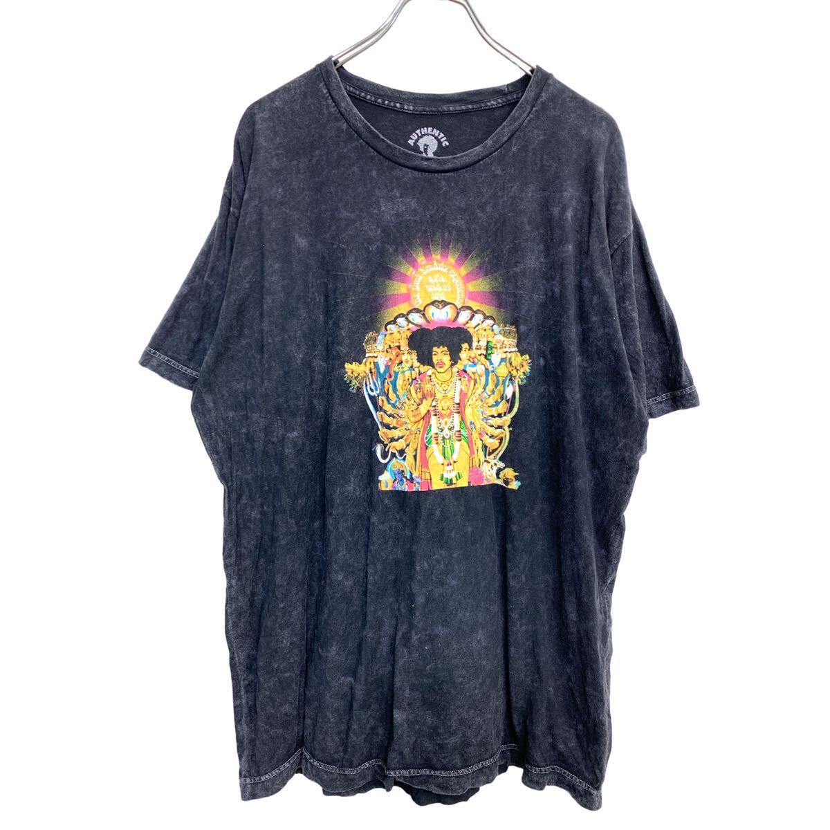 【中古】【古着】 AUTHENTIC HENDRIX 半袖プリントTシャツ Lサイズくらい ダークグレー コットン メキシコ製 古着卸 アメリカ仕入 t2408-3847
