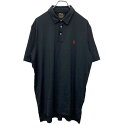 【中古】【古着】 Polo Ralph Lauren 半袖 ポロシャツ Lサイズ ポロラルフローレン 刺繍 ハーフボタン ブラック 古着卸 アメリカ仕入 t2408-3885(4)
