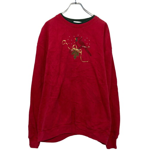 【中古】【古着】 M&C sportswear プリント スウェット トレーナー XL レッド ビッグサイズ ダブルネック 古着卸 アメリカ仕入 a608-6662 【中古】【古着】 M&C sportswear プリント スウェット トレーナー XL レッド ビッグサイズ ダブルネック 古着卸 アメリカ仕入 a608-6662