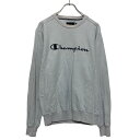 【中古】【古着】 champion プリント スウェット トレーナー チャンピオン S レディース プルオーバー ライトブルー 古着卸 アメリカ仕入 a608-6672