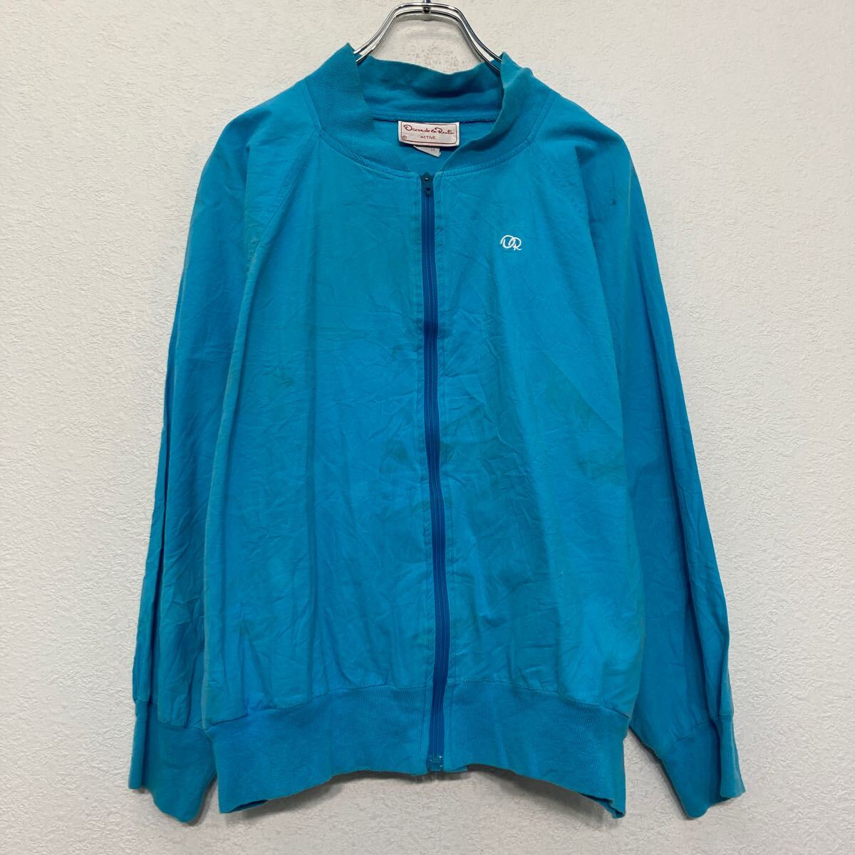 【中古】【古着】 ナイロン ジャケット L ブルー ラグラン ブルゾン フルジップ 古着卸 アメリカ仕入 a608-6750