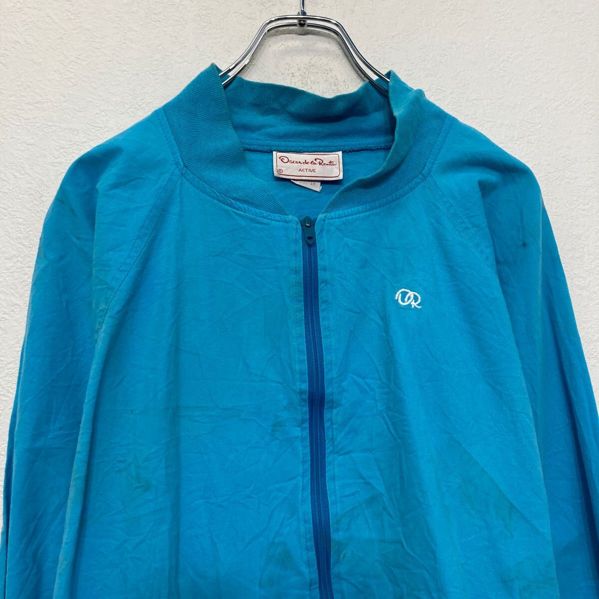 【中古】【古着】 ナイロン ジャケット L ブルー ラグラン ブルゾン フルジップ 古着卸 アメリカ仕入 a608-6750