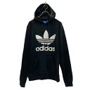 【中古】【古着】 adidas プリント スウェット パーカー アディダス M ブラック プルオーバー 古着卸 アメリカ仕入 a608-6757