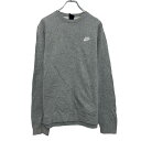 【中古】【古着】 NIKE プリント スウェット トレーナー ナイキ M グレー プルオーバー 古着卸 アメリカ仕入 a608-6808