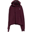 【中古】【古着】 Champion ロゴスウェット パーカー XL バーガンディ チャンピオン 裏起毛 袖ロゴ プルオーバー 古着卸 アメリカ仕入 a608-6945