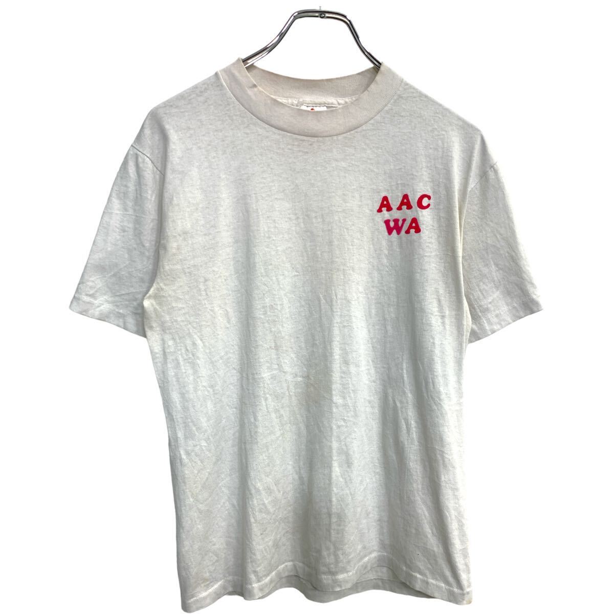 【中古】【古着】 MILLER 半袖 ロゴ Tシャツ Lサイズ シングルステッチ ホワイト USA製 古着卸 アメリカ仕入 t2408-4121