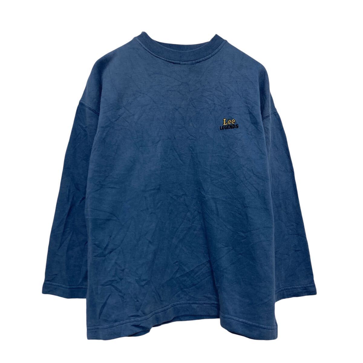 【中古】【古着】 Lee プリント スウェット トレーナー リー キッズ M ネイビー プルオーバー 古着卸 アメリカ仕入 a608-7069