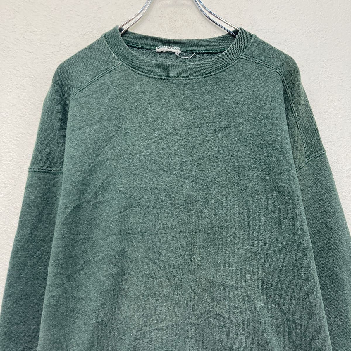 【中古】【古着】 プリント スウェット トレーナー XL~ グリーン ビッグサイズ プルオーバー 古着卸 アメリカ仕入 a608-7090