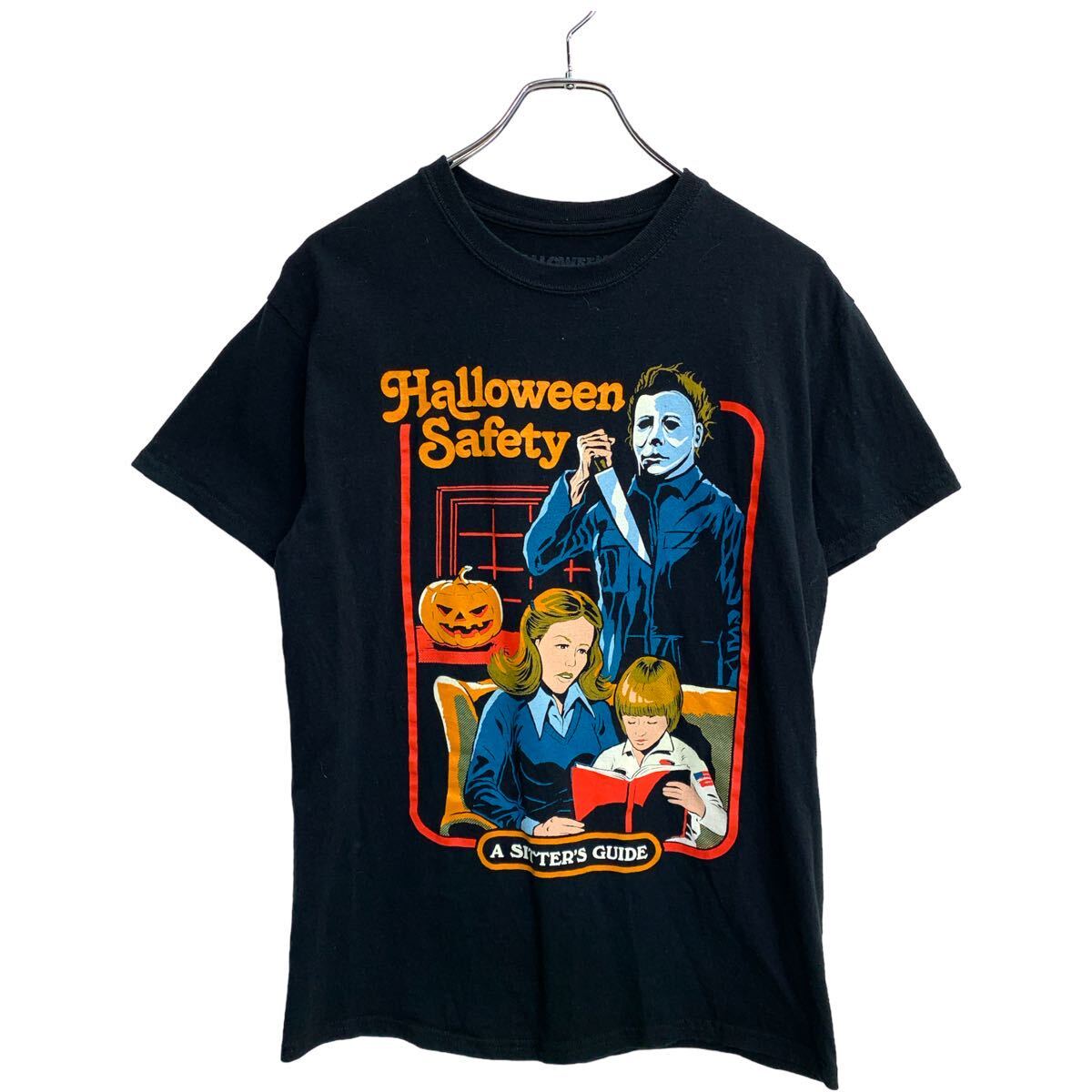 【中古】【古着】 HALLOWEEN 半袖 プリント Tシャツ Mサイズ ハロウィン ブラック コットン 古着卸 アメリカ仕入 t2408-4139