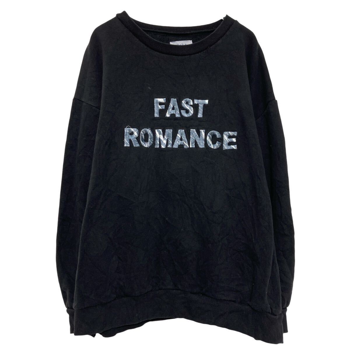 Rakuten - 【中古】【古着】 ZARA プリント スウェット トレーナー ザラ M ブラック プルオーバー 刺繍 古着卸 アメリカ仕入 a609-5242